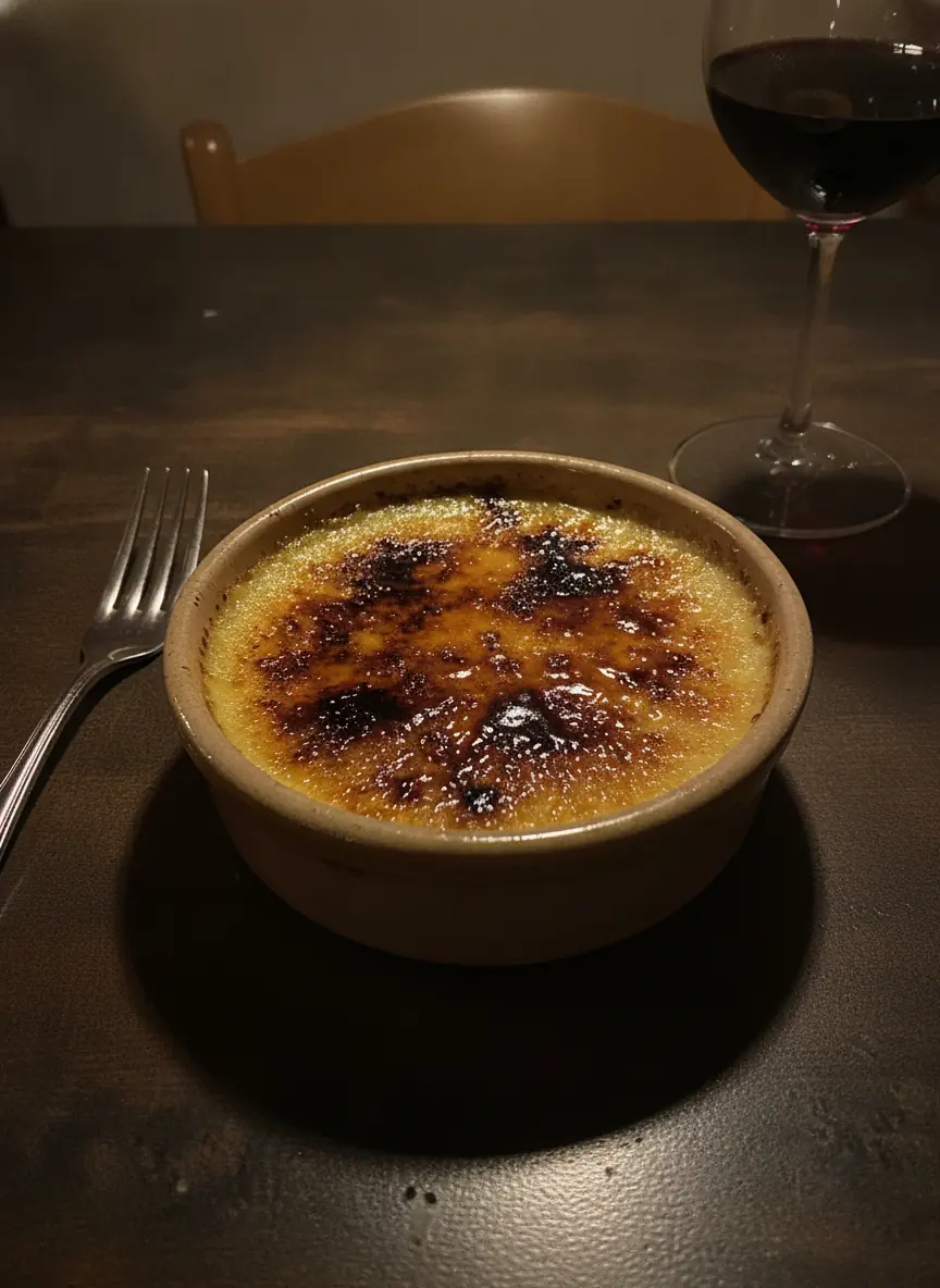 Crème Brûlée mit karamellisierter Zuckerkruste