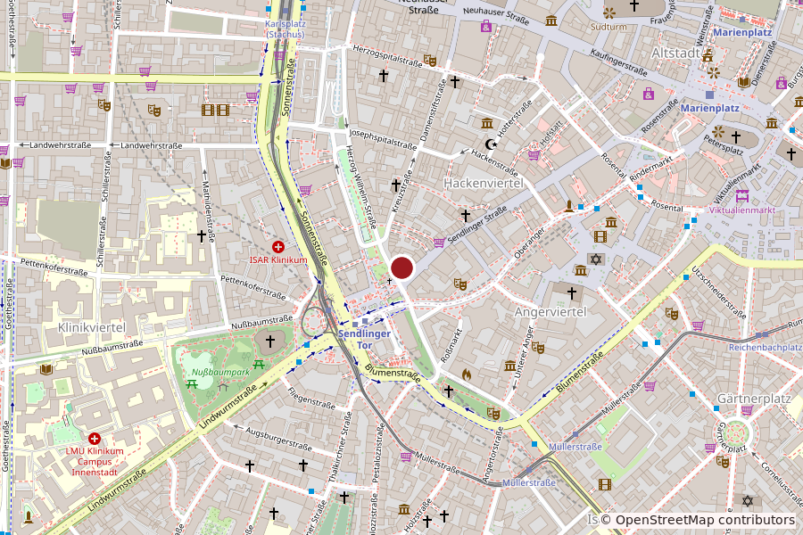 Lageplan: Punto DiVino an der Sendlinger Straße 62, direkt am Sendlinger Tor, München